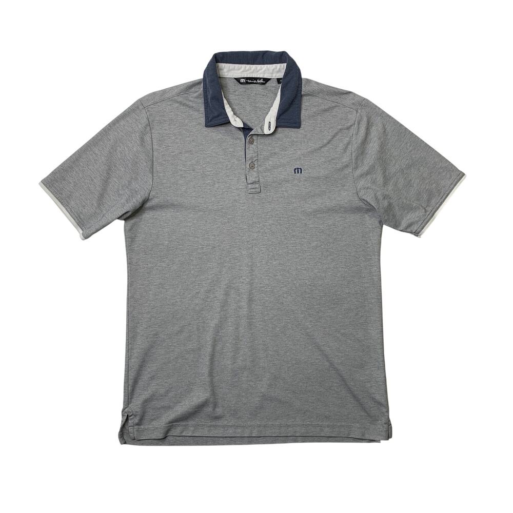 Travis Mathew Shirt Mens Medium Gray The Thrush Golf Polo Performance Sportswear